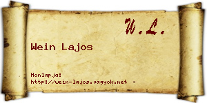 Wein Lajos névjegykártya